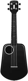 Original Populele 2 LED App Control USB Smart Ukulele 4 Strings 23 Inch Ukulele Concert ABS Fingerboard Acoustic Electric Guitar (Color : Black, Size : 23 inches)