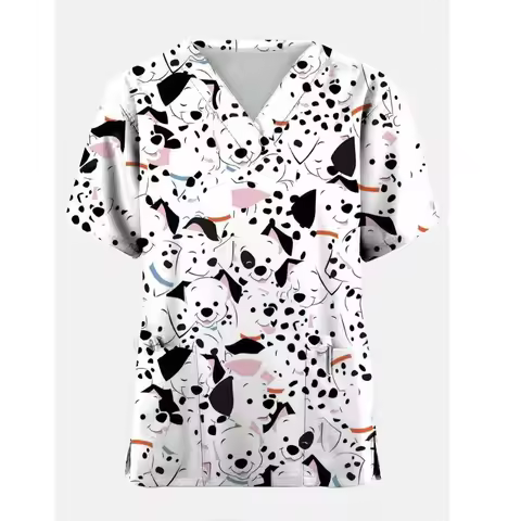 Pharmacist Dentist Veterinary Nurse Tops Disney 101 Dalmatians Beauty Scrub Clothes Spa Nurse Pure M