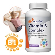 bcuelov Vitamin B complex supplement, 50mg high content of B group + calcium, magnesium and zinc, re
