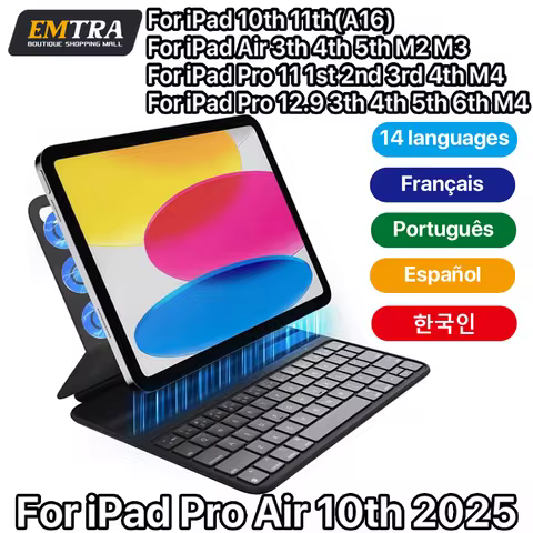 EMTRA Magic Keyboard Magnetic for iPad 11th 10th Bluetooth Keyboard for IPad Air 4 5 6 Pro 11 13 Tab