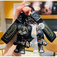 Creative Semi-Anatomy Mechanical Bear Keychain Cute Silicone Doll Keychain Car Key Pendant School Ba