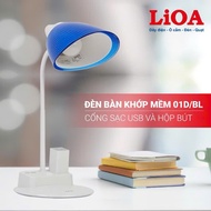 Đèn bàn học LiOA khớp mềm 01D/BLđèn bàn led học sinhđèn bàn khớp mềmđèn bàn học chống cậnđèn bàn để