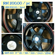 Alloy Rim Wheel 17" SGT-601 RED LINE 8J / ET40 / 5H 100 / 5H 114.3 1pcs