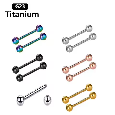 New 14G 16G G23Titanium High Quality Classic Concise Style Barbell Tongue Rings Eur Bone Rod Straigh