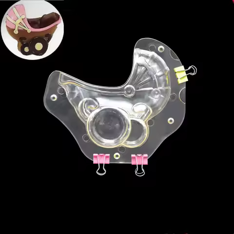 New 3D Baby Carriage Cart Chocolate Mold Plastic Polycarbonate Form for Bakery Cake Decoration Bakin