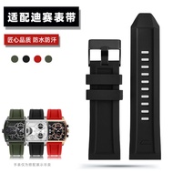 6/17✈Large silicone watch strap suitable for Diesel DZ4323 1657 4318 Red Magic 7370 strap 26mm