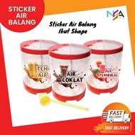 Sticker Kalis Air Balang Stiker Transparent Air Milo Lemon Teh Ais Green Tea Limau Teh Pasar Niaga