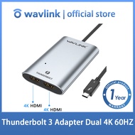 Wavlink Thunderbolt™3คู่ HDMI (2.0) จออะแดปเตอร์Dual 4K ที่60HZ USB HUB 1 X Thunderbolt™3ประเภท C(40