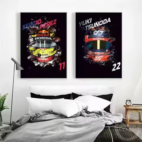 Racing Decoration Graffiti Art Decor Painting Room Wall Canvas Poster F1 Helmet Racer Formula 1 Winn