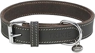 TRIXIE Rustic 19047 Leather Collar Size S-M: Neck Circumference 34-40 cm/25 mm in Grey - Stitched Le