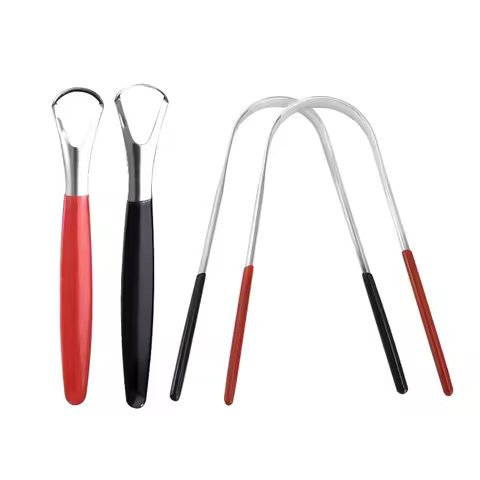 U Shape Tongue Scraper Stainless Steel Tongue Coating Cleaner To Remove Bad Breath Oral Care Tools