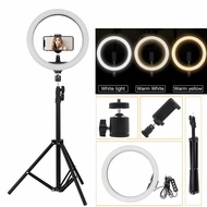 READY STOCK  26cm LED Ring Light with 2.1M Tripod Stand Youtuber FB Live Mobile Phone Shooting Light