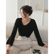 AIR SPACE Soft Grunge Sheer Knitted Top