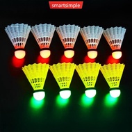 SMARTSIMPLE 3PCS LED Light Up Badminton Balls Windproof Durable High-Elasticity Nylon Balls Night Ou