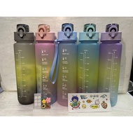Motivational Drink Bottle 1100ML 1l 1000ml Korea Viral/ Gradation Bottle/3-Color Cute Bottle