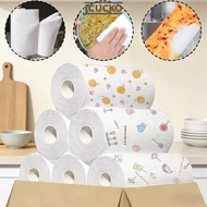 ICUCKO 1Roll/400Sheets Disposable Lazy Cleaning Rags, Thickened Degreased One-Time Dishcloth, Non-wo