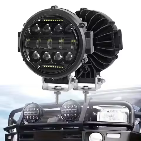 7Inch H4 LED Work Light White Yellow Turn Signal For VAZ 2101GAZ 24 UAZ 469 Toyota Jeep Wrangler JK 