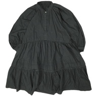 ADAM ET ROPE 2022SS 打字機圖案層疊襯衫 GAH02200 均碼黑色束腰襯衫裙上衣 [二手] [ADAM ET ROPE]