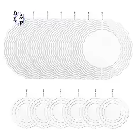A68P-12Pcs Sublimation Wind Spinner Blanks 3D Wind Spinners Hanging Wind Spinners For Outdoor Garden