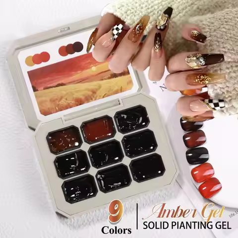 1pc Solid Amber Patting Gel Colored Glaze Gel Maillard Brown Soak off UV&LED Nail Polish Gel creatio