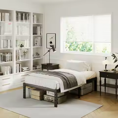 ZIYOO Iron bed Metal bed frame Iron bed Single bed/double bed/queen bed High load-bearing bed frame 