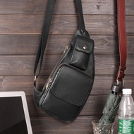 Cobbler Legend Black Men Genuine Leather Sling Chest Back Crossbody Messenger Shoulder Bag