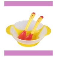 Baby Suction Bowl Cup + Temperature Color Changing Spoon & Fork Set  GGX