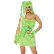 Costume Halloween Suit Christmas Costume Green Furry Monster Grinch Party Costume women Costume