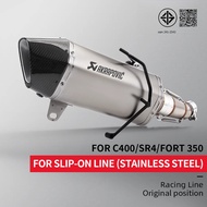 Exhaust system for motorcycle, Exhaust System Upgrade Kit fit for the C400, SR4, Fort350 Scooter