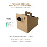 Teh Tarik Thermal Beverage Dispenser 3L/ 5L | Hot Drink Container | Disposable Leak-Proof for Events