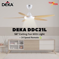 DEKA DDC21 DDC21L 56" Ceiling Fan 7+7 Speed Remote Control DC Motor Reversed Function Fan LED Light Kipas Siling Lampu