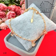 Lắc chân nữ mạ vàng pha lê hột xí ngầu thiết kế cao cấp L12