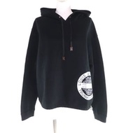 成色極佳 ★LOUIS VUITTON)標誌圖案 Monogram 行李箱和包包連帽衫，黑色 XL 碼，意大利製造，正品女款