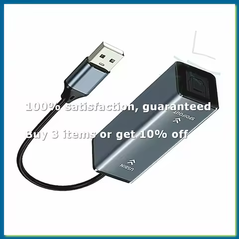 USB to Optical Audio Converter USB to SPDIF Adapter 24bit/96KHZ Audio Adapter for Connecting Laptop