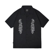 KEMEJA Rown Division Warehouse Bowling Shirt - Rown Division Antropos Black Shirt