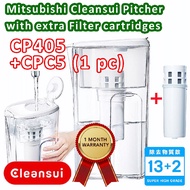 CLEANSUI CP405 water pitcher with a CPC5 cartridge and  1 extra CPC5 cartridge.