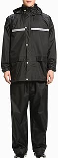 WZHZJ Thickened Adult Split Raincoat Rain Pants Suit Electric Car Motorcycle Outdoor Riding Take-out Raincoat (Color : Black, Size : M code)