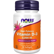 NOW Foods I Highest Potency Vitamin D3 I 2,000 IU - 240 120 30Softgels (2000iu I D-3 I Bone I Calcium Absorption I Joint