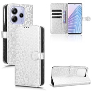 Cho Redmi Note 14 5g trường hợp Pu Sang trọng giá đỡ bằng da chủ Redmi Note 14 5g Ốp điện thoại nắp 