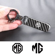 Carbon Fiber Car Keychain Keyring Key Holder for Morris Garages MG 3 5 6 7 HS ZS GS Hector TF GT ZR 