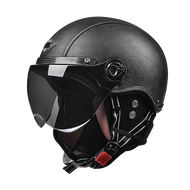 V Retro Leather Helmet Winter Motorcycle Helmet Four Seasons For Harley Vespa Cafe Rsuitable Fo Acer Battery Electric Vehicle Scooter Casco