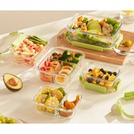 Classy Home Colored Borosilicate Glass Airtight Lid Lunch Box Food Container Microwave Tupperware