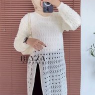 [Beyza Apparel] Alula Top Mesh Top Women's Premium Knit Top Outer Tunic Mesh Knit Korean Mesh Hollow