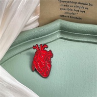 Red Letter Heart Anatomy Pattern Brooch Medical Body Organ Alloy Badge Clothes Bag Accessories Jewel
