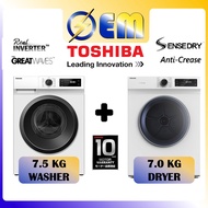 7.5KG+7KG | TOSHIBA COMBO Washer+Dryer Mesin Basuh+Mesin Pengering | TW-BH85S2M+TD-H80SEM