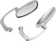 Rearview Mirrors For Universal 8/10MM Motorcycle Rearview Side Mirror Retro Modified Handlebar Bar End Mirrors (Color : Chrome)