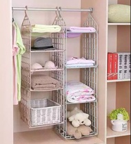 （訂貨價 $68）DIY摺疊 衣櫃分層收納架 衣物整理架 多層櫥櫃置物架 掛籃 Rack closet