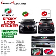 Perodua EPOXY EMBLEM Car sticker Alza 2022 Axia ARUZ Viva Bezza Myvi logo ativa Bumper Salong Grill 