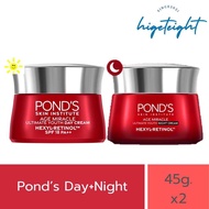 [1แถม1] Ponds Age Miracle Wrinkle Corrector Day Cream+Night Cream 45g พอนส์ เอสมิราเคล เดย์ครีม/ไนท์