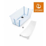 Flexi Bath® 摺疊式浴盆連初生嬰兒浴架套裝 (海洋藍，禮盒裝)